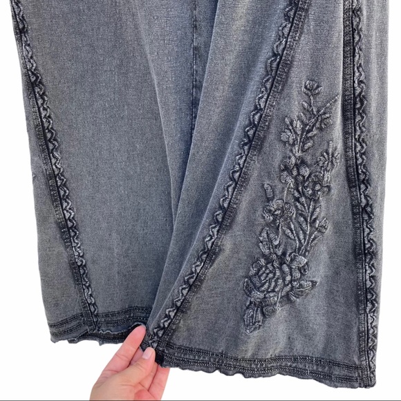 Soft Surroundings Gray Embroidered Wide Leg Pants - Picture 8 of 11